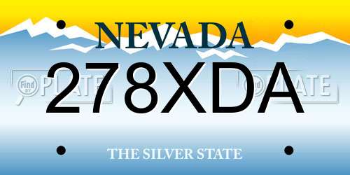 278XDA Nevada License Plate