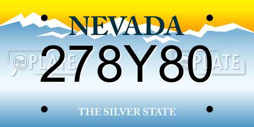 278Y80 Nevada License Plate
