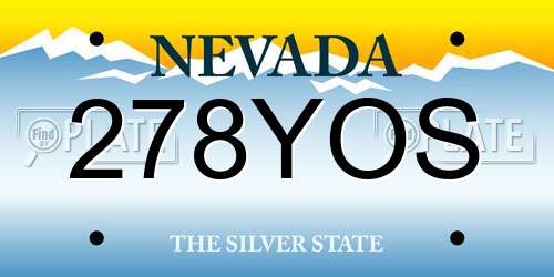 278YOS Nevada License Plate