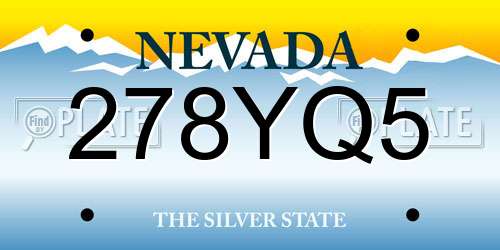 278YQ5 Nevada License Plate