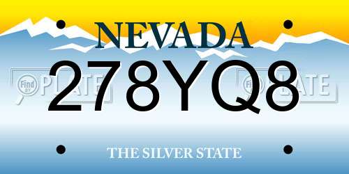 278YQ8 Nevada License Plate