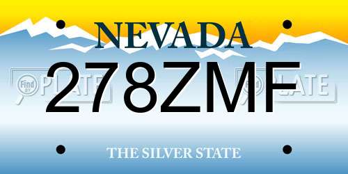 278ZMF Nevada License Plate