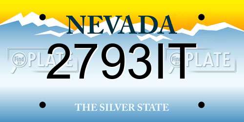 2793IT Nevada License Plate