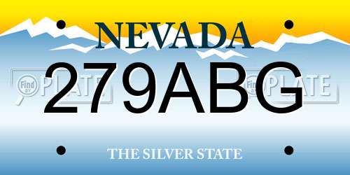 279ABG Nevada License Plate