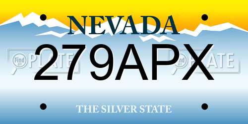 279APX Nevada License Plate
