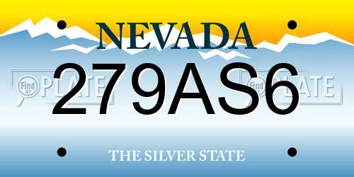 279AS6 Nevada License Plate