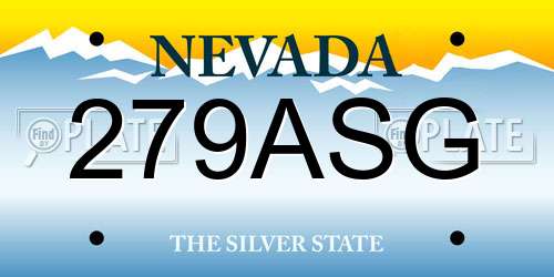 279ASG Nevada License Plate