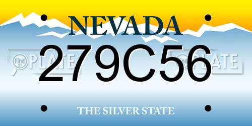 279C56 Nevada License Plate