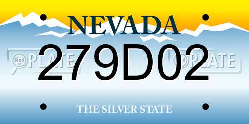 279D02 Nevada License Plate