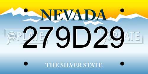 279D29 Nevada License Plate