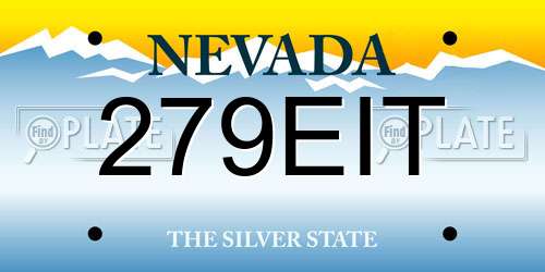 279EIT Nevada License Plate