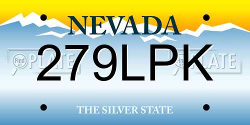 279LPK Nevada License Plate