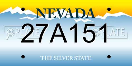 27A151 Nevada License Plate
