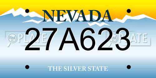 27A623 Nevada License Plate