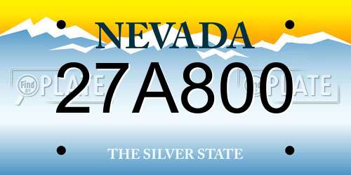 27A800 Nevada License Plate