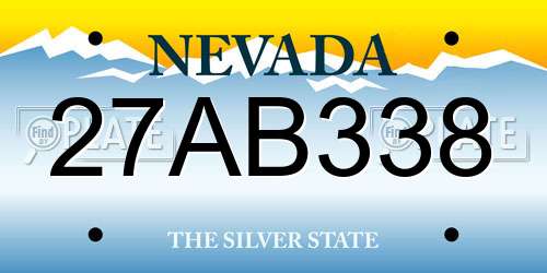 27AB338 Nevada License Plate