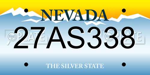 27AS338 Nevada License Plate