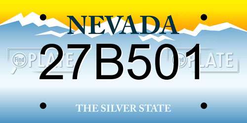 27B501 Nevada License Plate