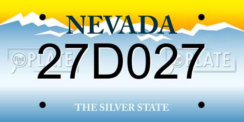 27D027 Nevada License Plate