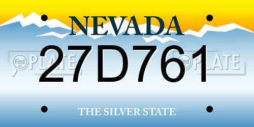 27D761 Nevada License Plate