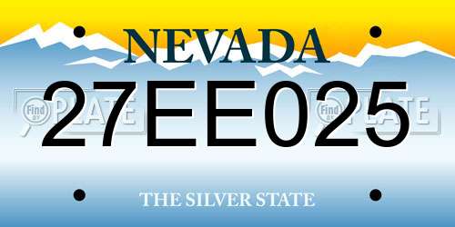 27EE025 Nevada License Plate
