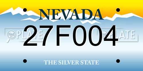 27F004 Nevada License Plate