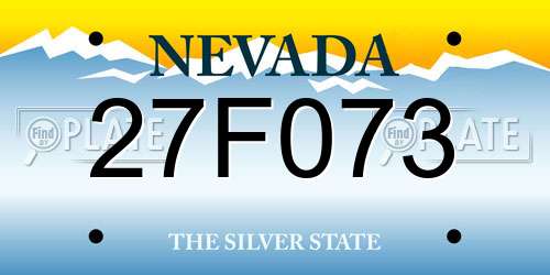 27F073 Nevada License Plate