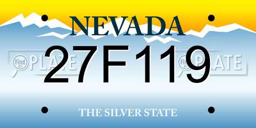 27F119 Nevada License Plate