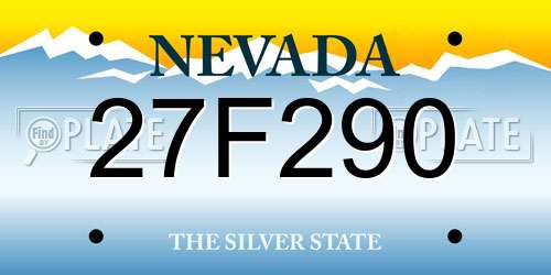 27F290 Nevada License Plate