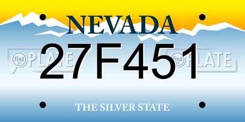 27F451 Nevada License Plate