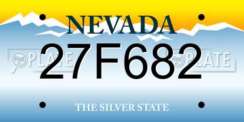 27F682 Nevada License Plate