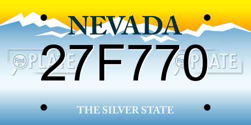 27F770 Nevada License Plate