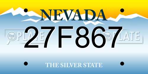 27F867 Nevada License Plate