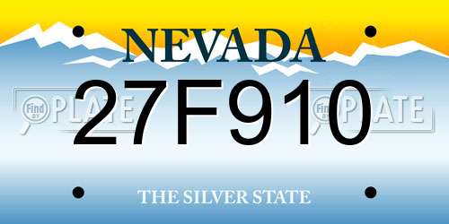 27F910 Nevada License Plate