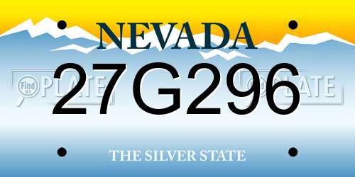 27G296 Nevada License Plate