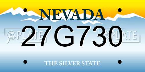 27G730 Nevada License Plate