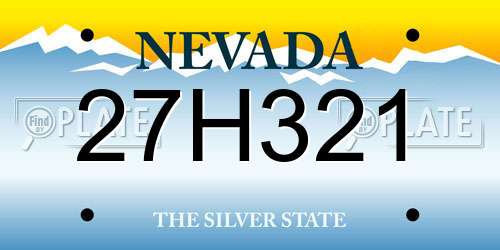 27H321 Nevada License Plate