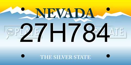 27H784 Nevada License Plate
