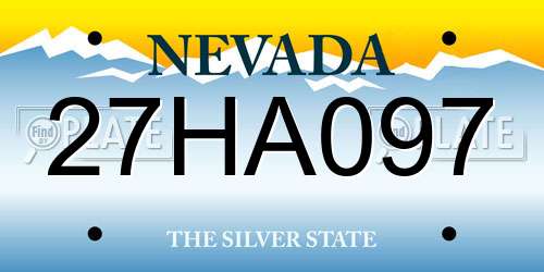 27HA097 Nevada License Plate