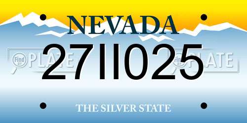 27II025 Nevada License Plate