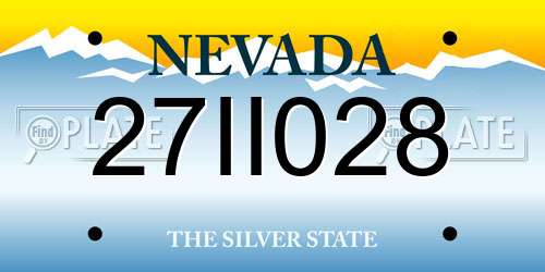 27II028 Nevada License Plate