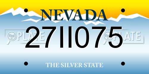 27II075 Nevada License Plate