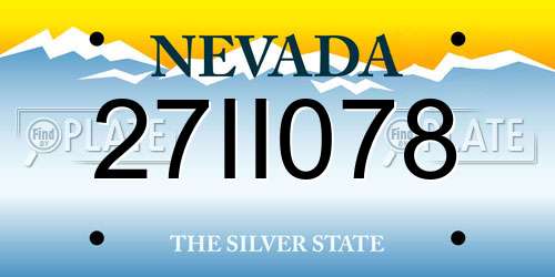 27II078 Nevada License Plate
