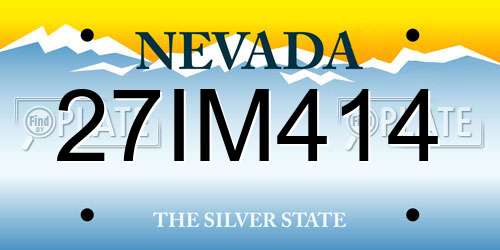 27IM414 Nevada License Plate