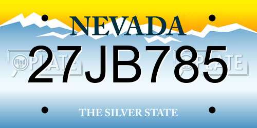 27JB785 Nevada License Plate