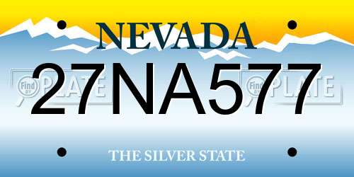 27NA577 Nevada License Plate