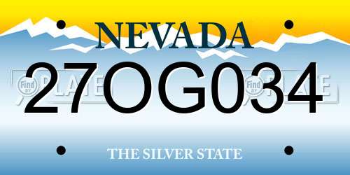 27OG034 Nevada License Plate
