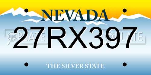 27RX397 Nevada License Plate