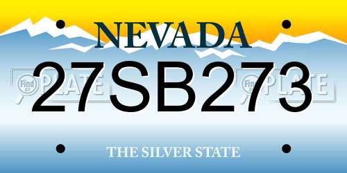 27SB273 Nevada License Plate