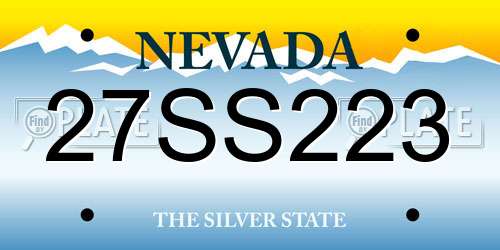 27SS223 Nevada License Plate